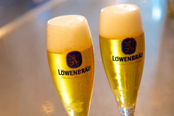 Lowenbrau which includes drinks or beverages