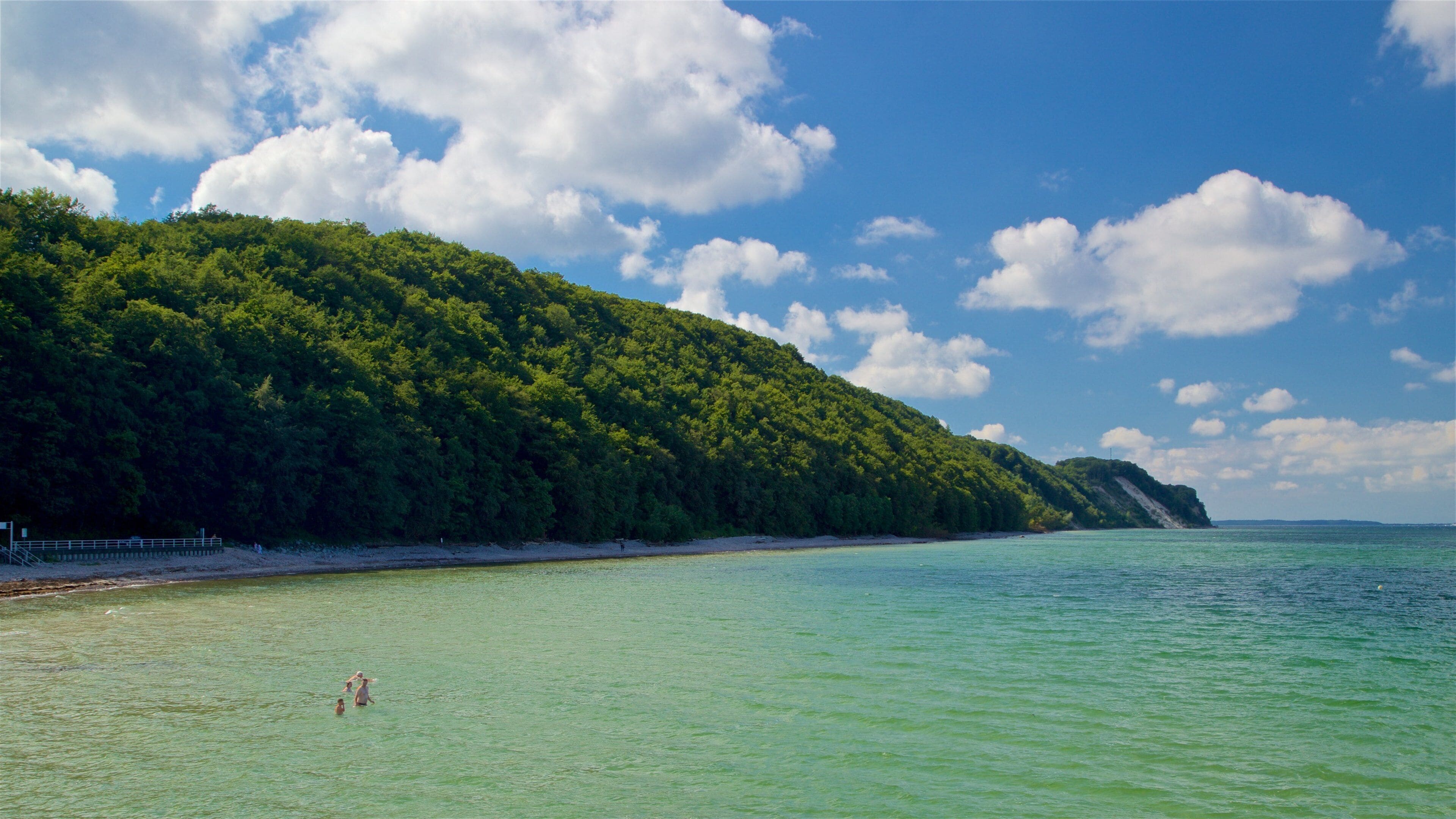 Sellin Pier which includes swimming, general coastal views and tropical scenes
