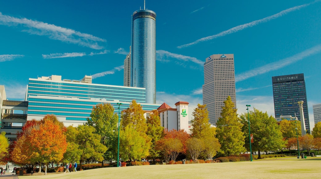 Centennial Olympic Park featuring a city, a garden and landscape views