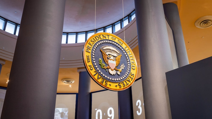 Jimmy Carter Library and Museum showing signage and interior views