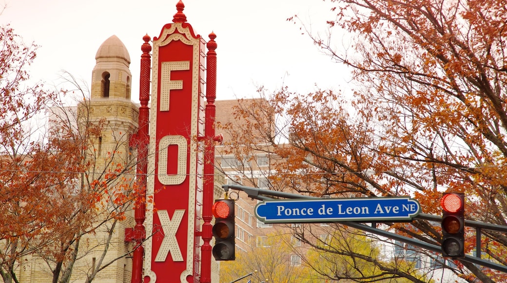 Fox Theatre which includes autumn colours, theatre scenes and signage