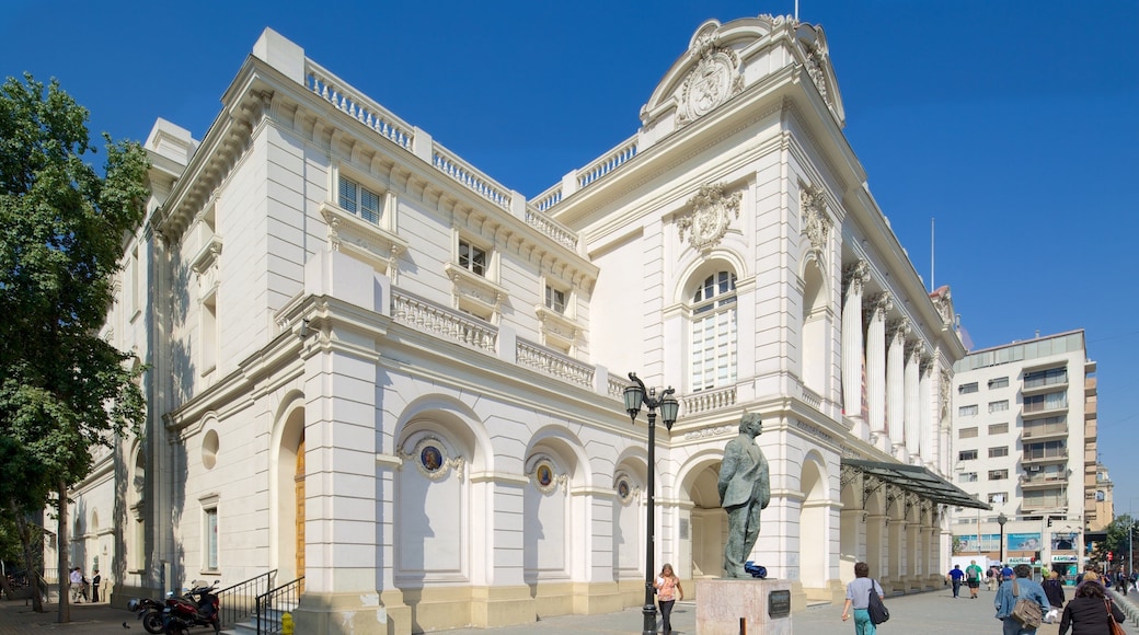 Municipal Theatre of Santiago which includes heritage architecture and theatre scenes