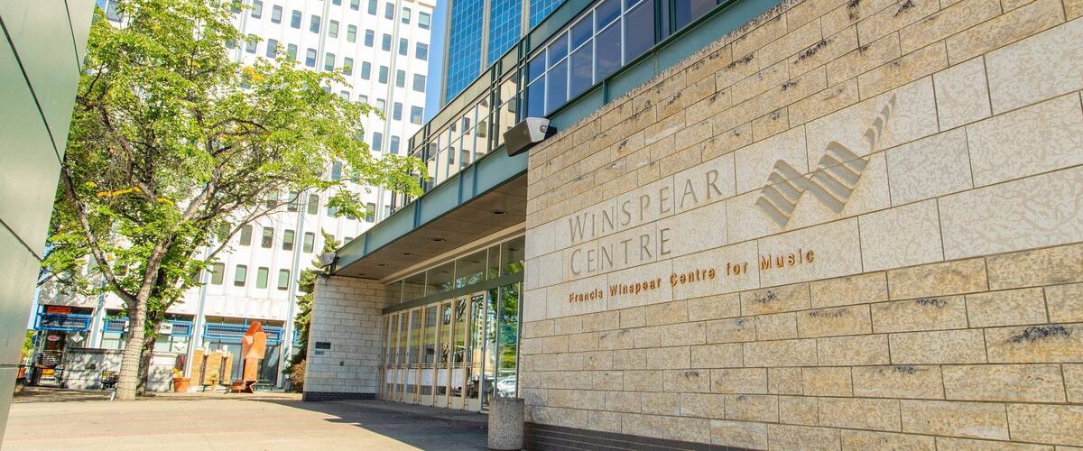 Francis Winspear Centre for Music featuring signage and a city