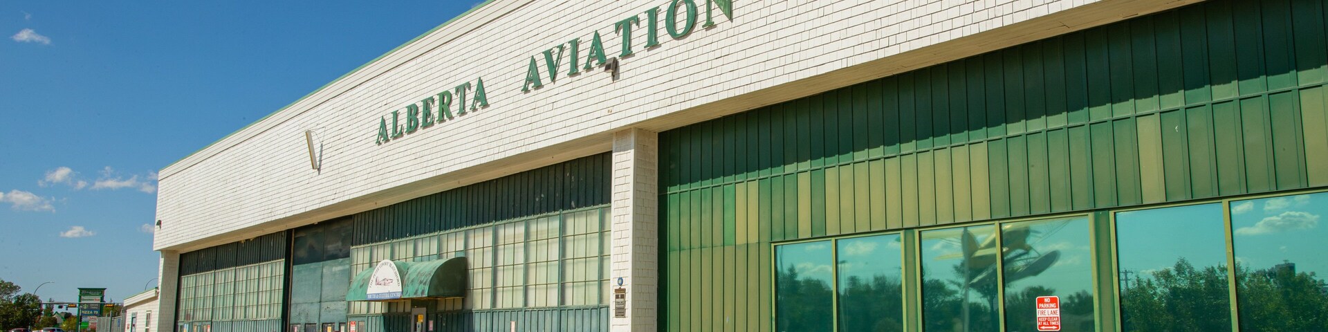 Alberta Aviation Museum featuring signage