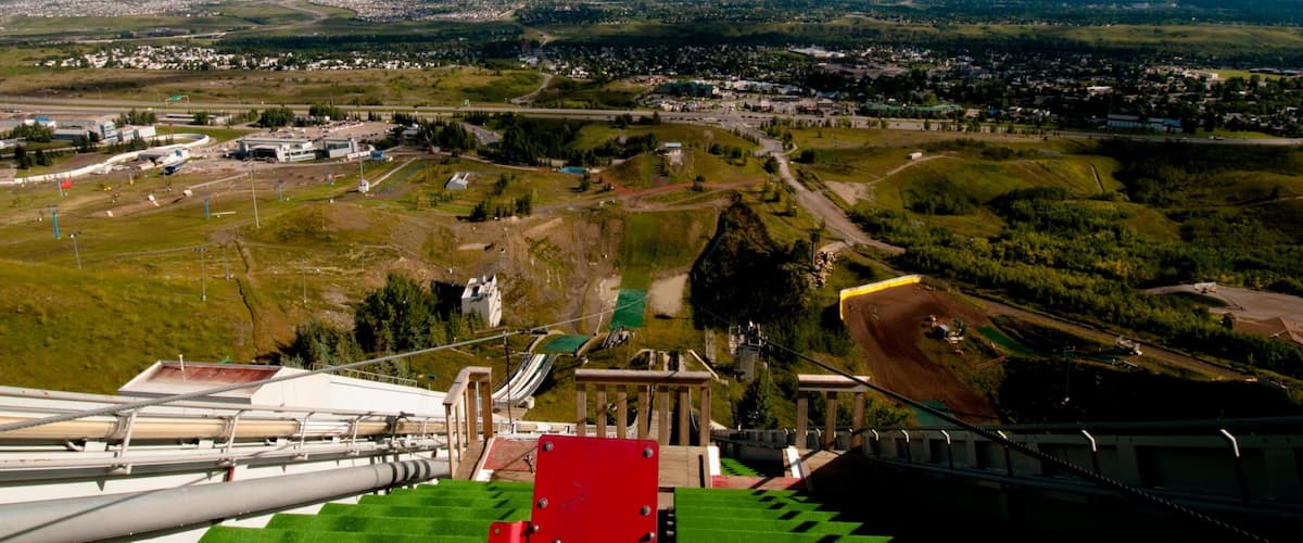 Canada Olympic Park which includes landscape views and a city