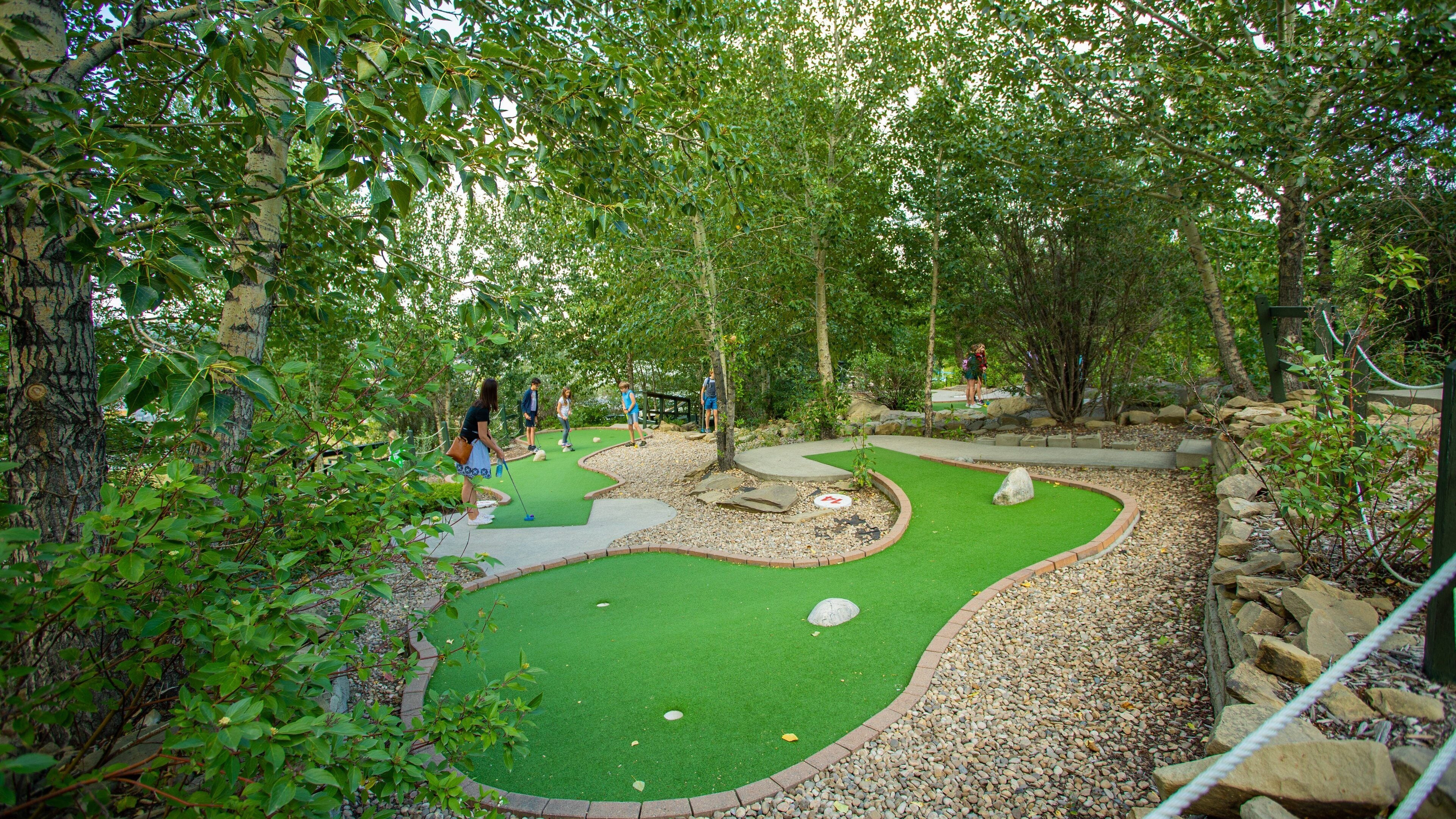 Canada Olympic Park showing golf as well as a small group of people