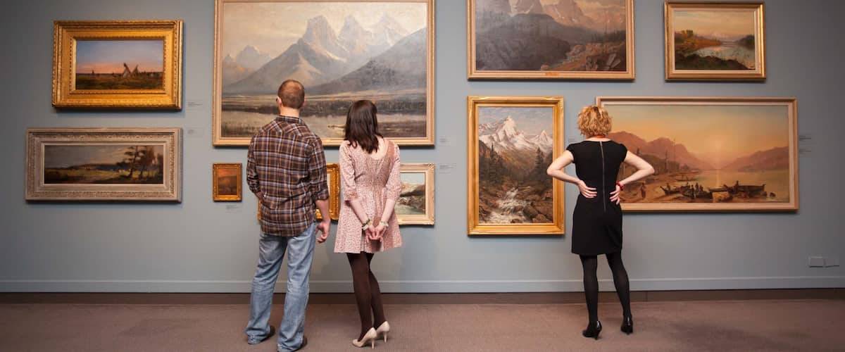 Glenbow Museum which includes interior views and art as well as a small group of people