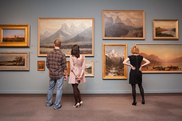 Glenbow Museum which includes interior views and art as well as a small group of people