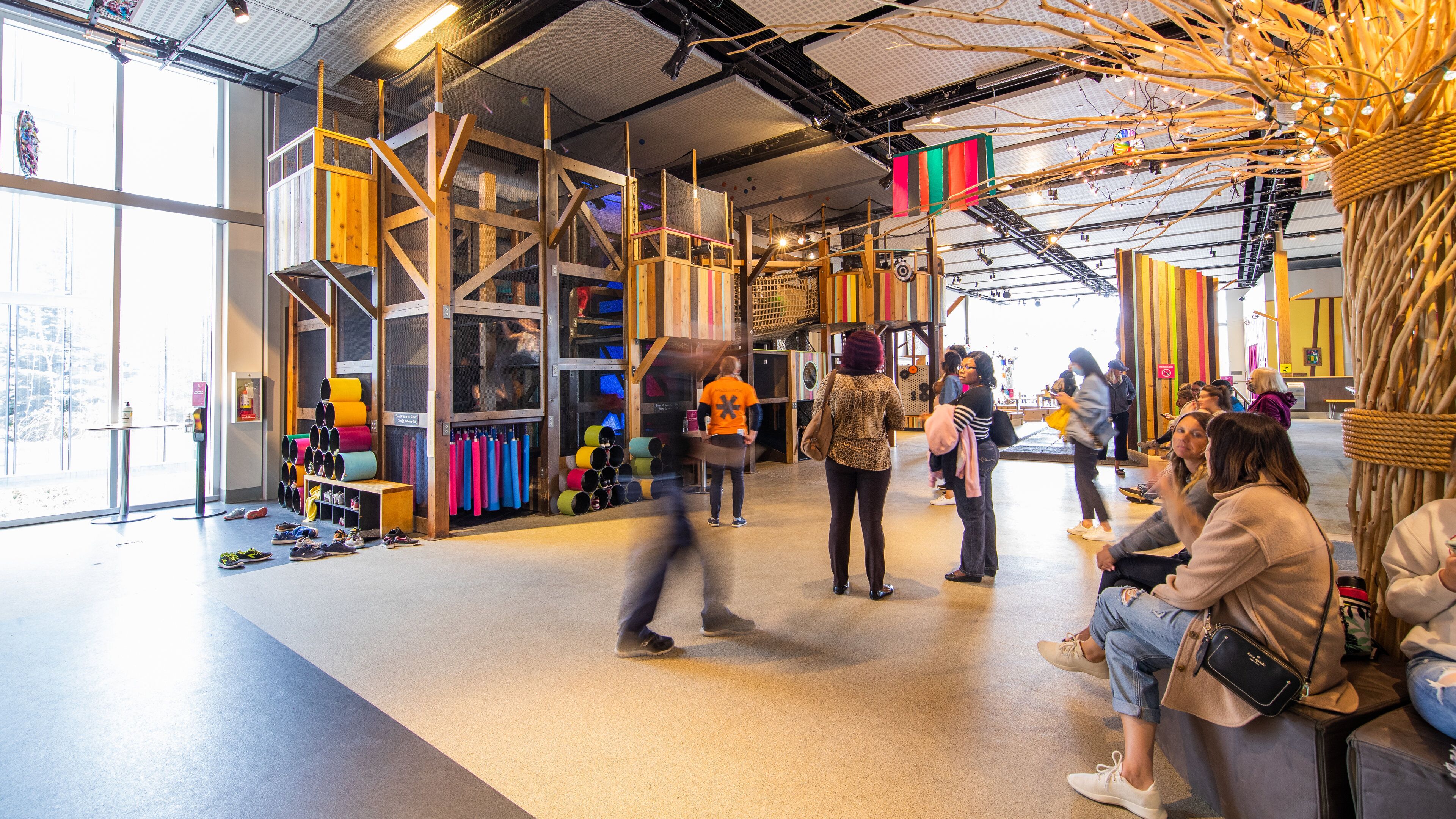 TELUS Spark which includes interior views as well as a small group of people