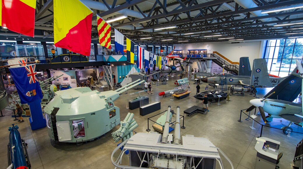 The Military Museums featuring interior views