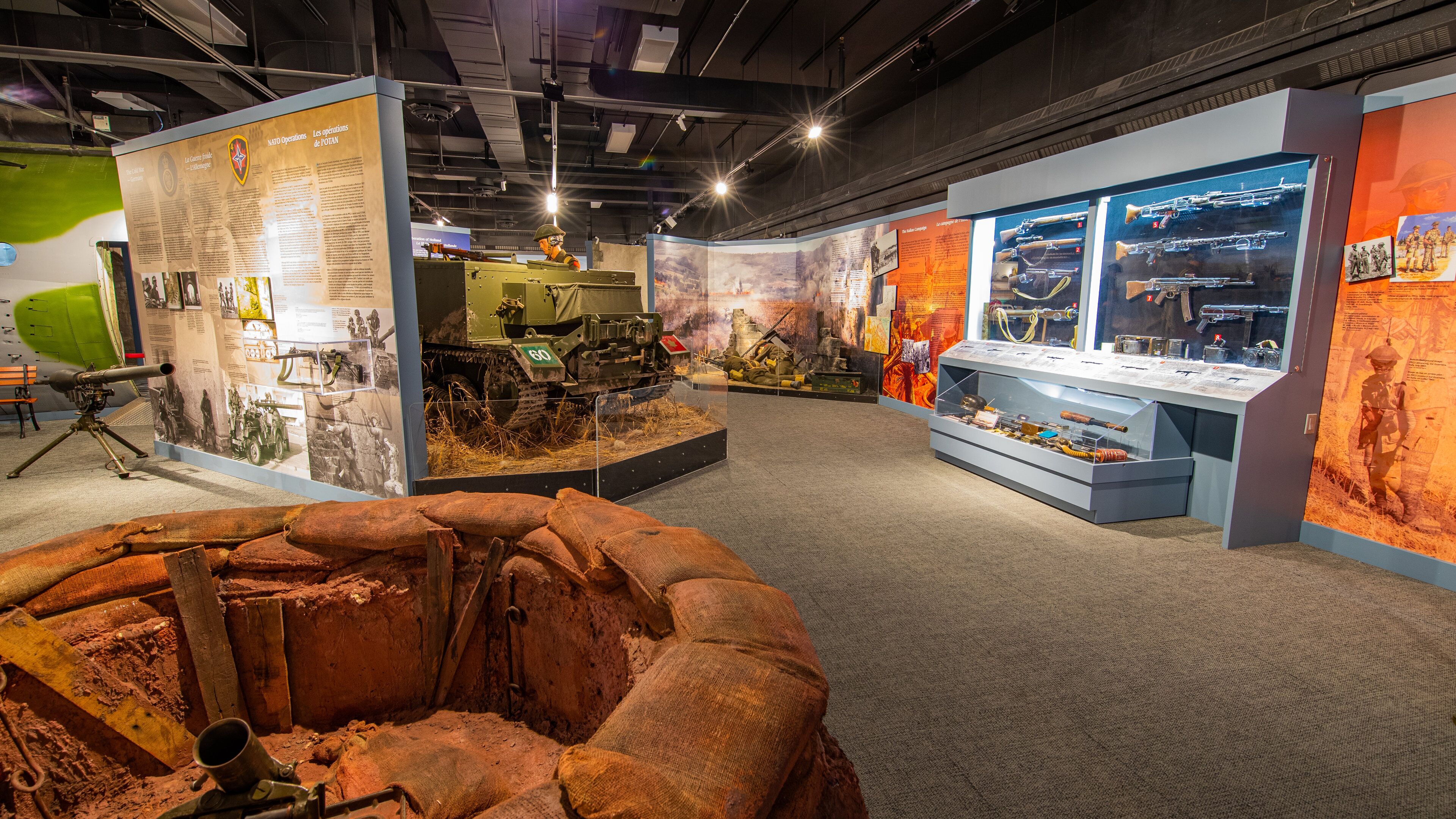 The Military Museums featuring interior views