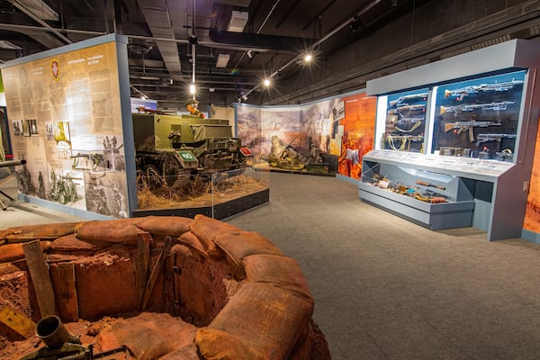 The Military Museums featuring interior views