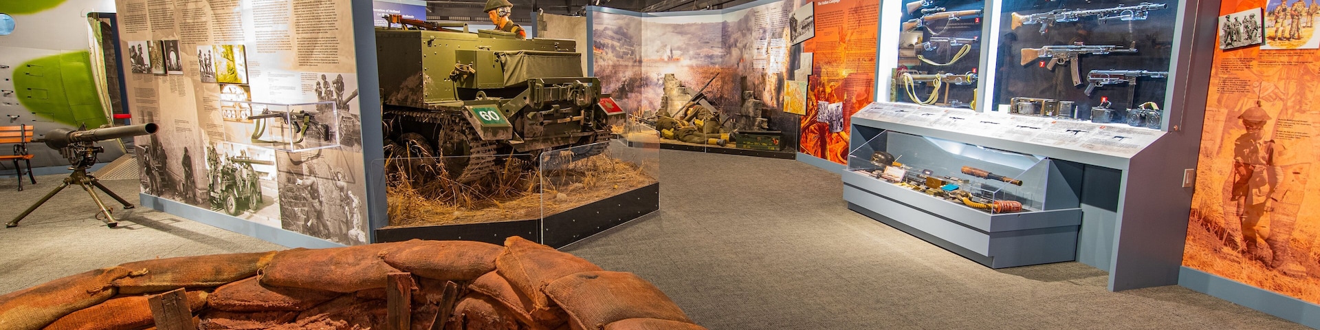 The Military Museums featuring interior views