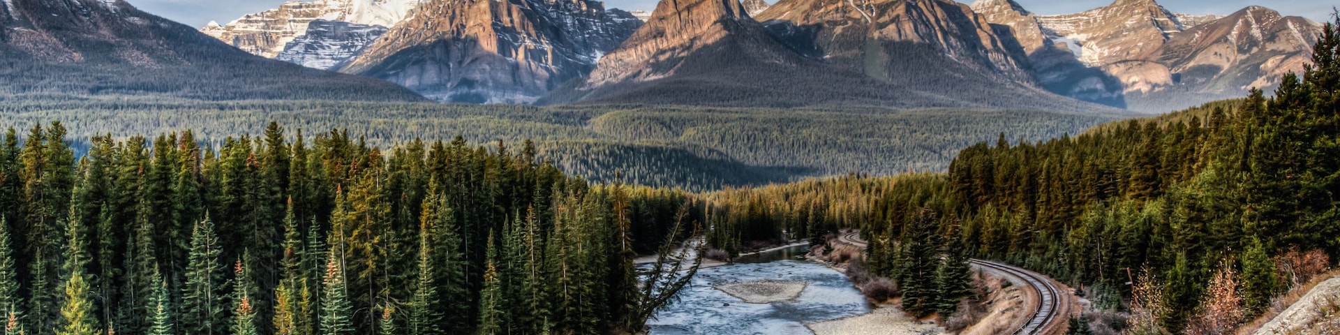 Iconic Morant's Curve, Banff National Park, Alberta Canada