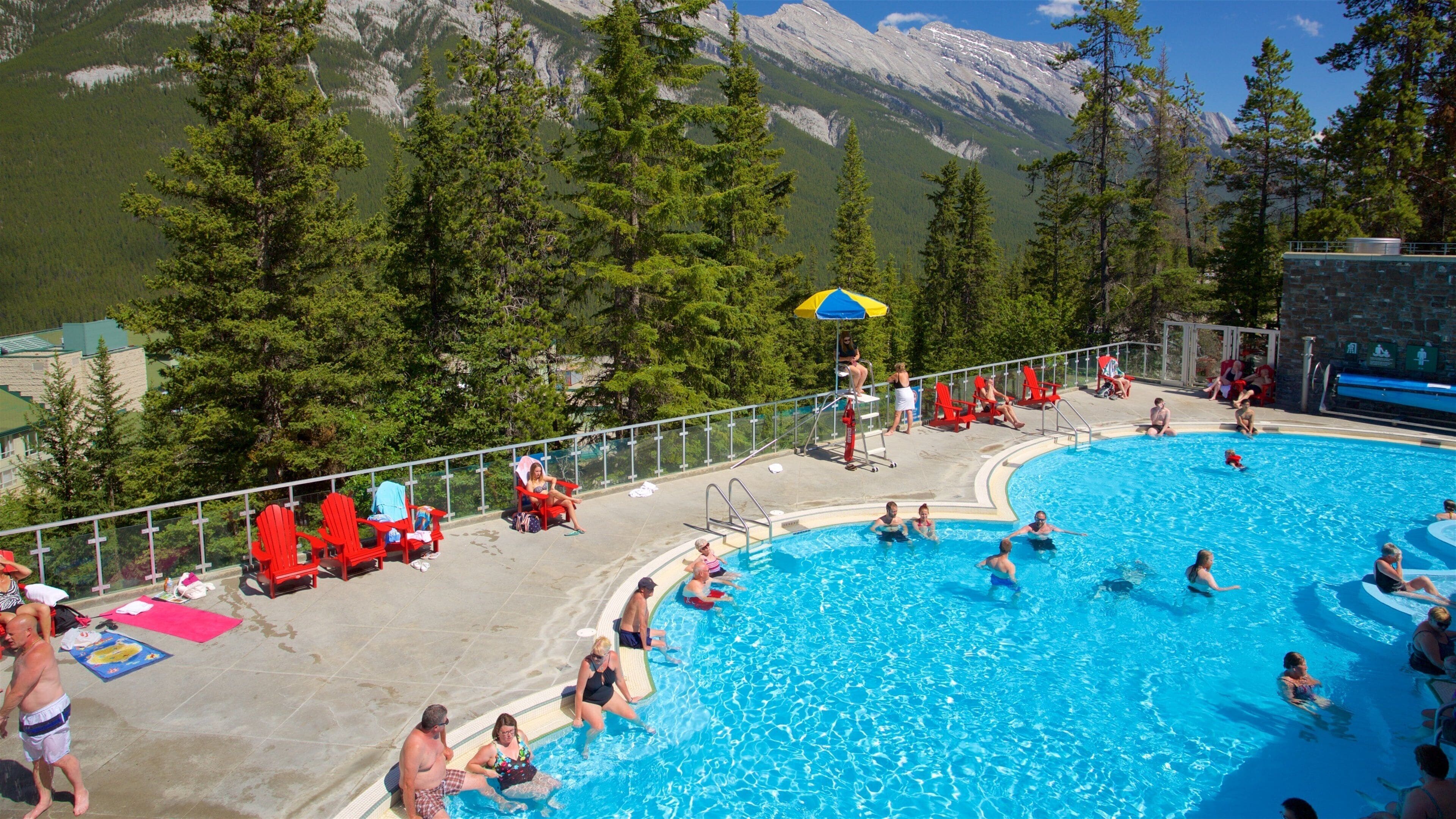 Upper Hot Springs showing a pool, tranquil scenes and swimming