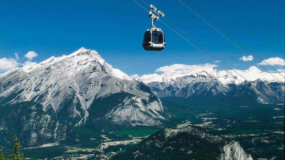 Banff Gondola which includes mountains, snow and landscape views