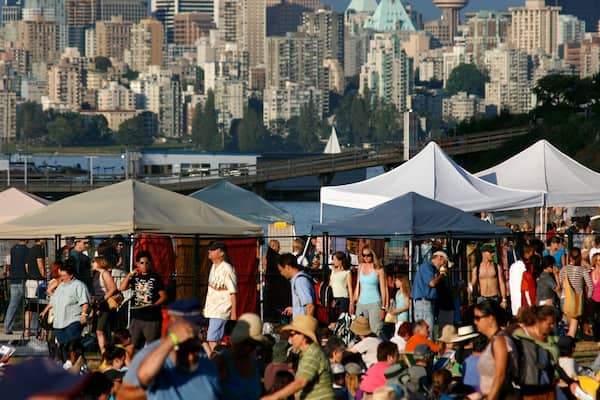 Jericho Beach which includes skyline, a city and markets