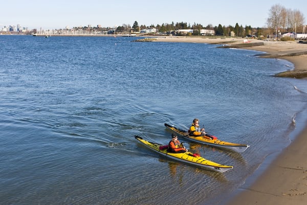 Jericho Beach featuring a bay or harbor, kayaking or canoeing and a sandy beach