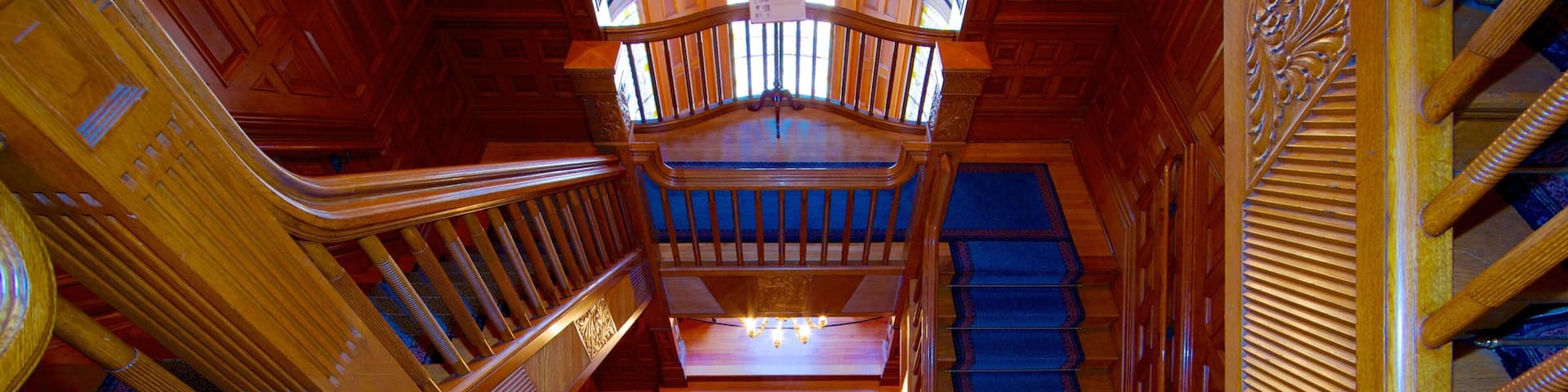 Craigdarroch Castle showing interior views and heritage architecture