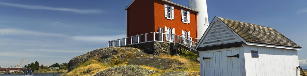 Fisgard Lighthouse, Canadian National Historic Site, on Fort Rodd Hill near Victoria Harbour on Vancouver Island