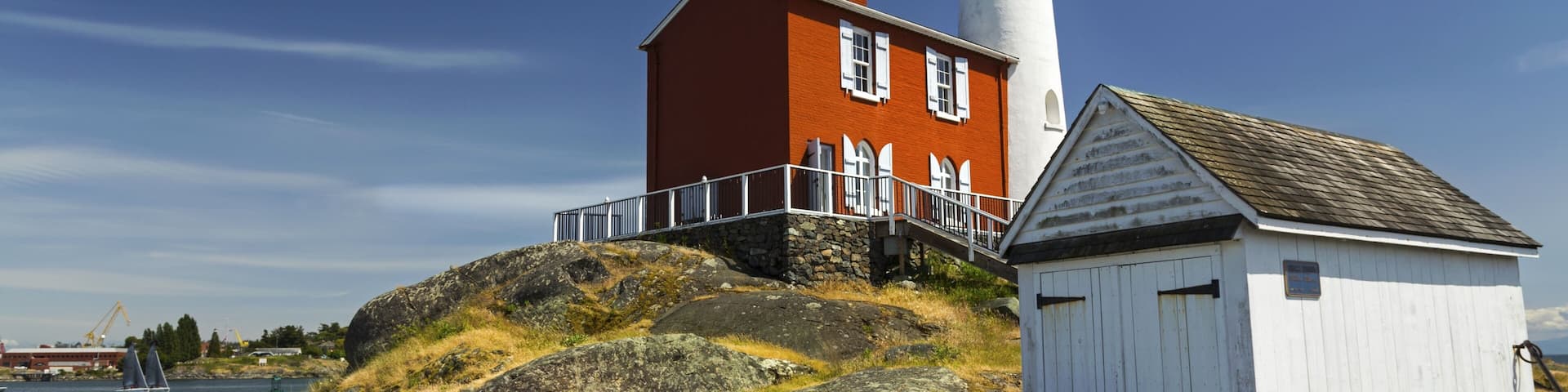 Fisgard Lighthouse, Canadian National Historic Site, on Fort Rodd Hill near Victoria Harbour on Vancouver Island
