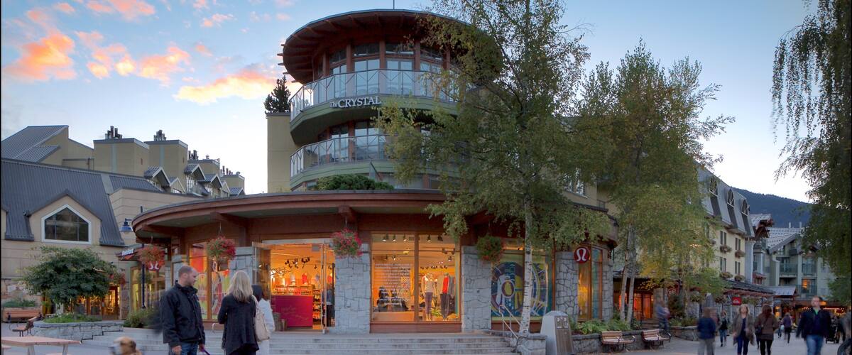 Whistler Blackcomb Ski Resort featuring a luxury hotel or resort, a square or plaza and a sunset