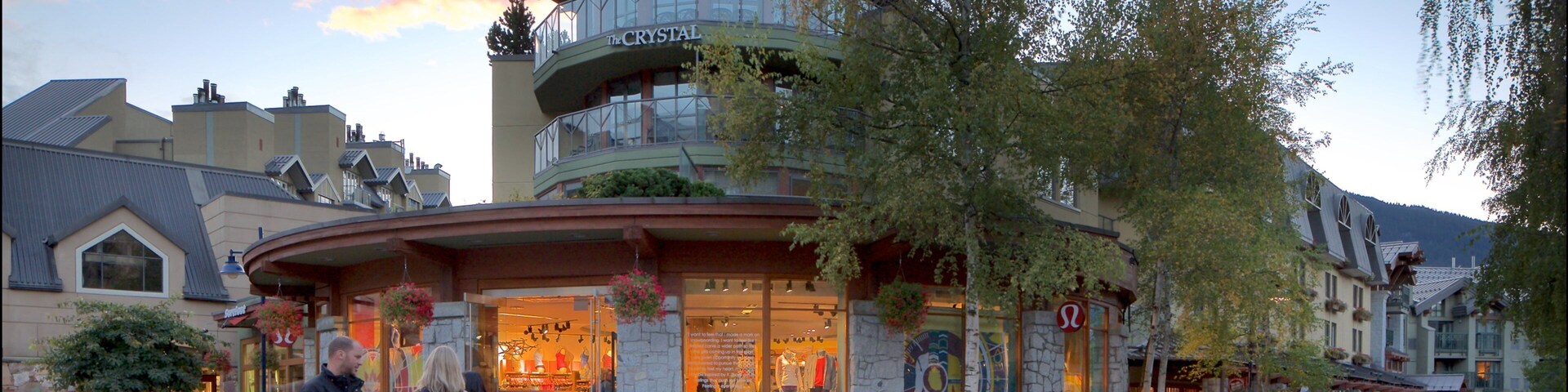 Whistler Blackcomb Ski Resort which includes a sunset, a luxury hotel or resort and a square or plaza