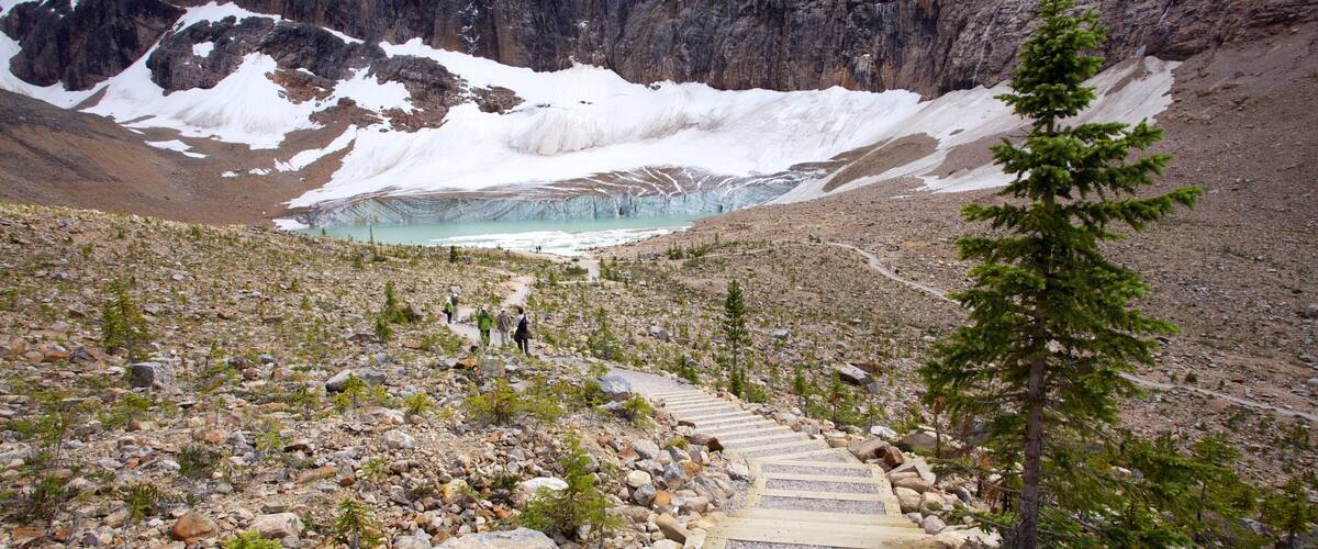 Mount Edith Cavell which includes mountains and landscape views