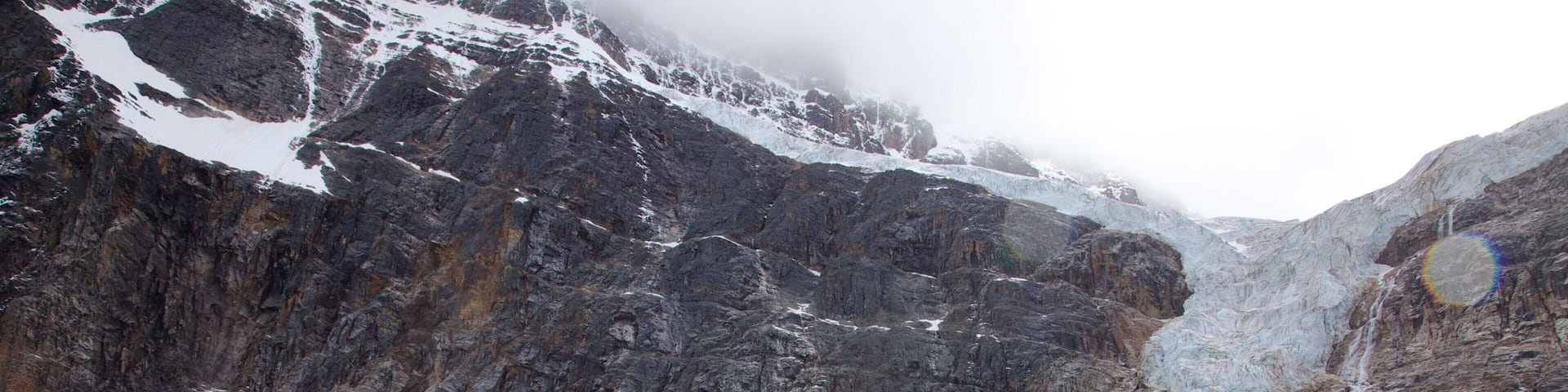 Mount Edith Cavell which includes landscape views, mountains and hiking or walking