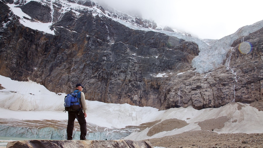 Mont Edith Cavell qui includes randonnée ou marche à pied, montagnes et panoramas