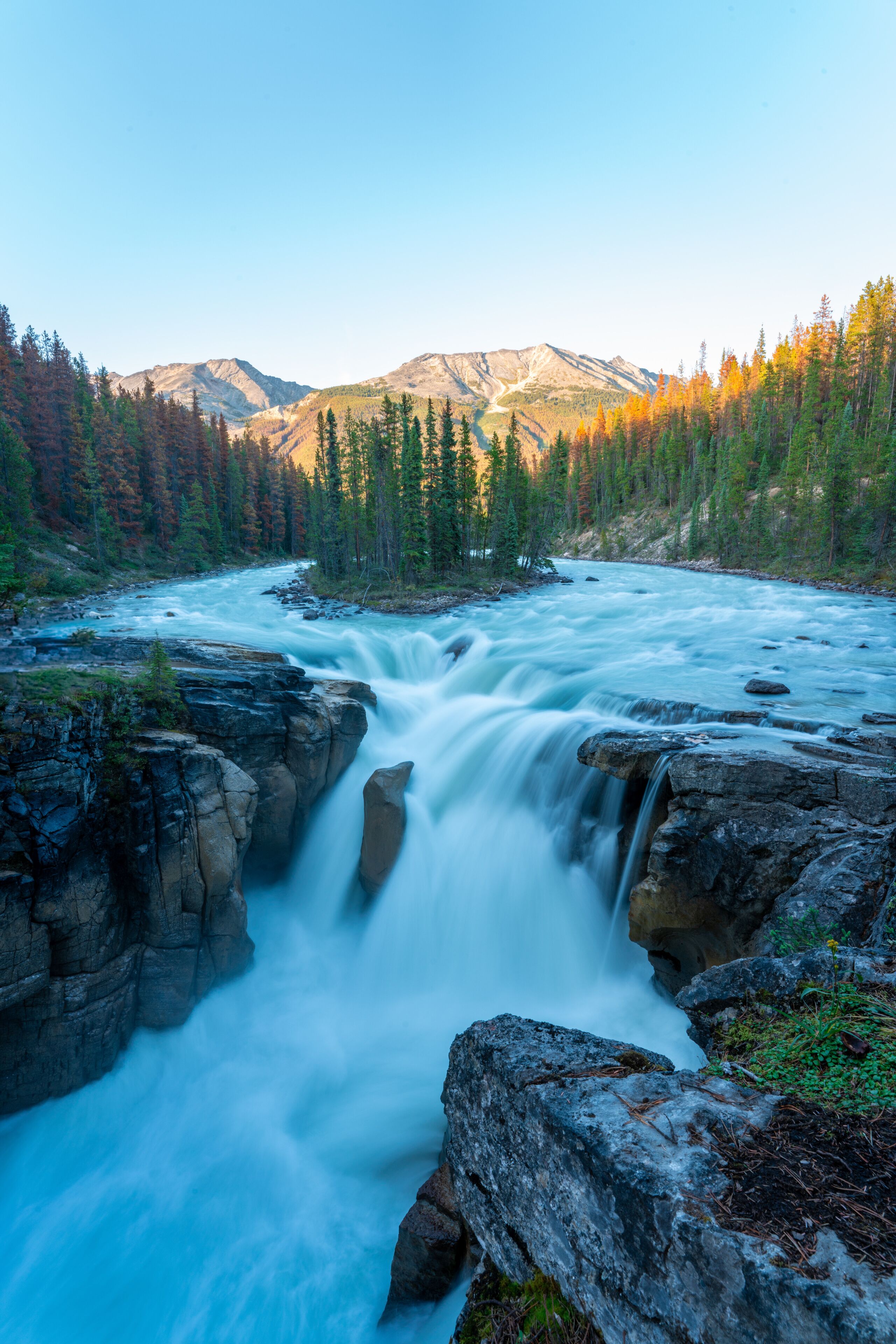 Sunwapta falls in Jasper National Park, Alberta, Canada.