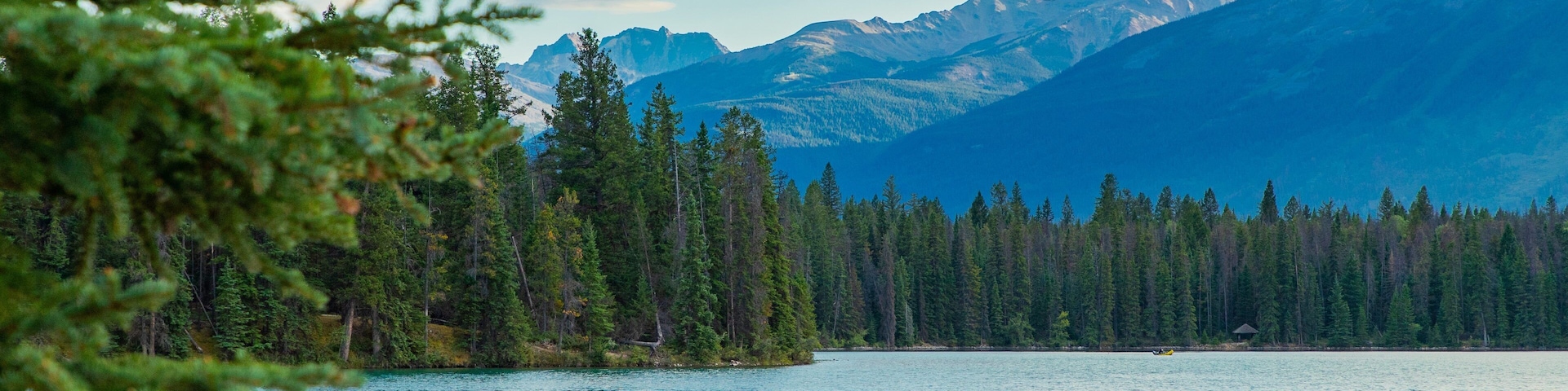 Lake Annette which includes a lake or waterhole and mountains