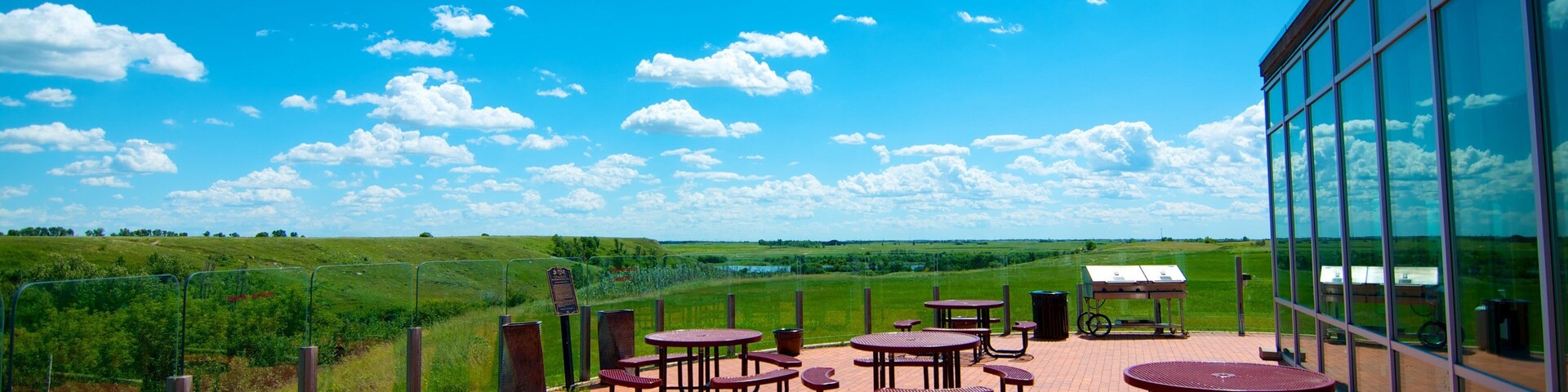 Wanuskewin Heritage Park which includes a park and modern architecture