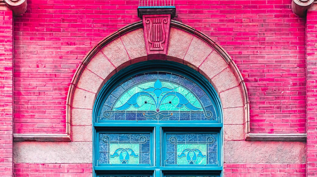 Colonial architecture of the Massey Hall (1894) which is a National Historic Site of Canada