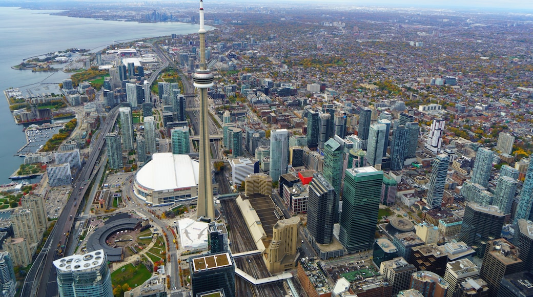 Aerial of Toronto CN Tower