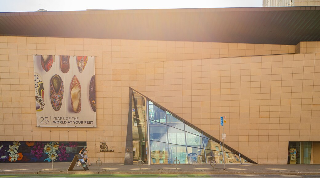 Bata Shoe Museum featuring modern architecture and signage