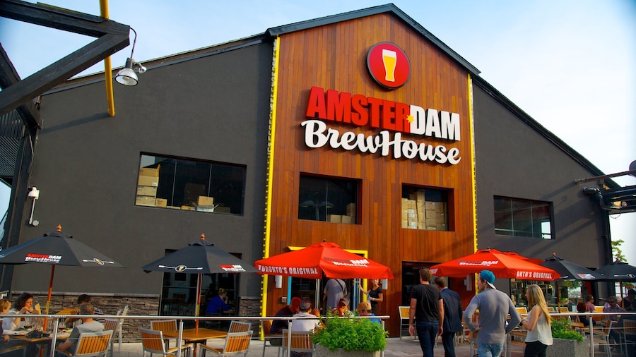 Harbourfront Centre which includes outdoor eating, signage and a bar