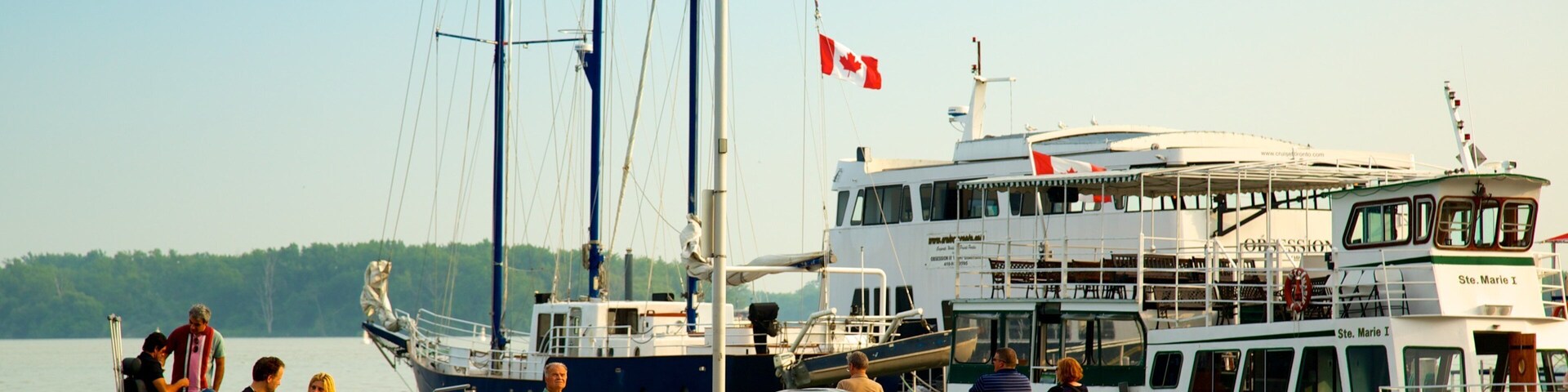 Harbourfront Centre mostrando un puerto deportivo, una bahía o un puerto y una localidad costera