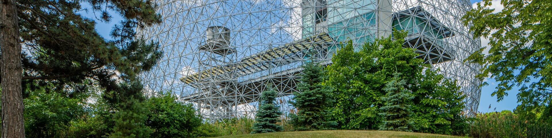 Biosphere which includes a park and modern architecture