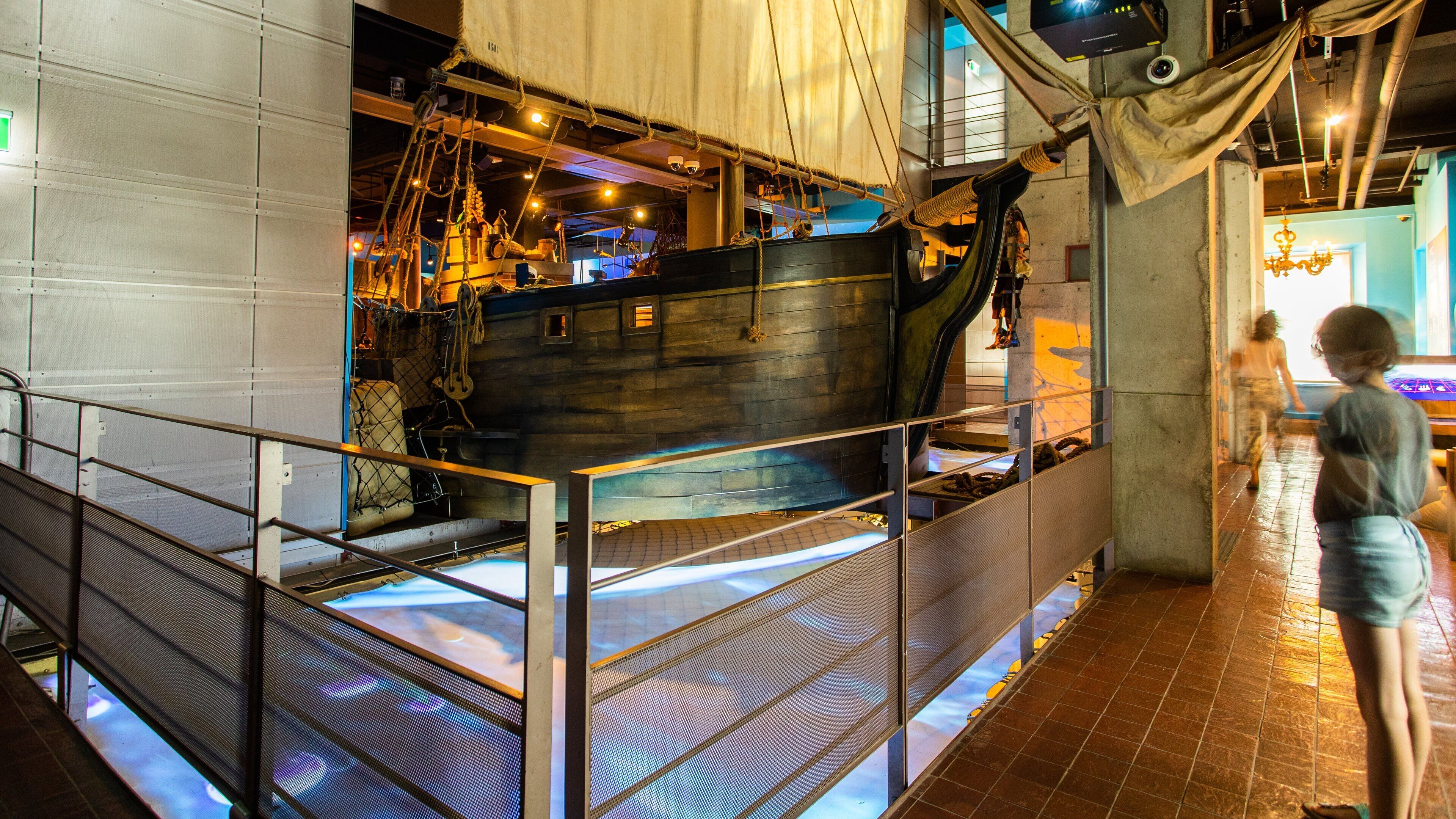 Montreal Museum of Archaeology and History showing interior views as well as an individual femail