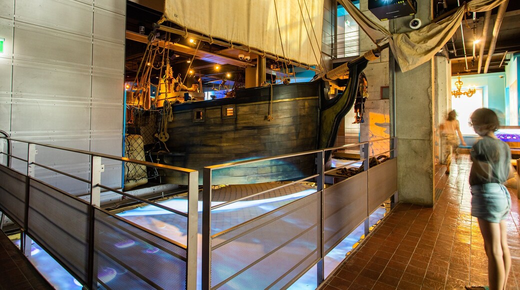 Montreal Museum of Archaeology and History showing interior views as well as an individual femail