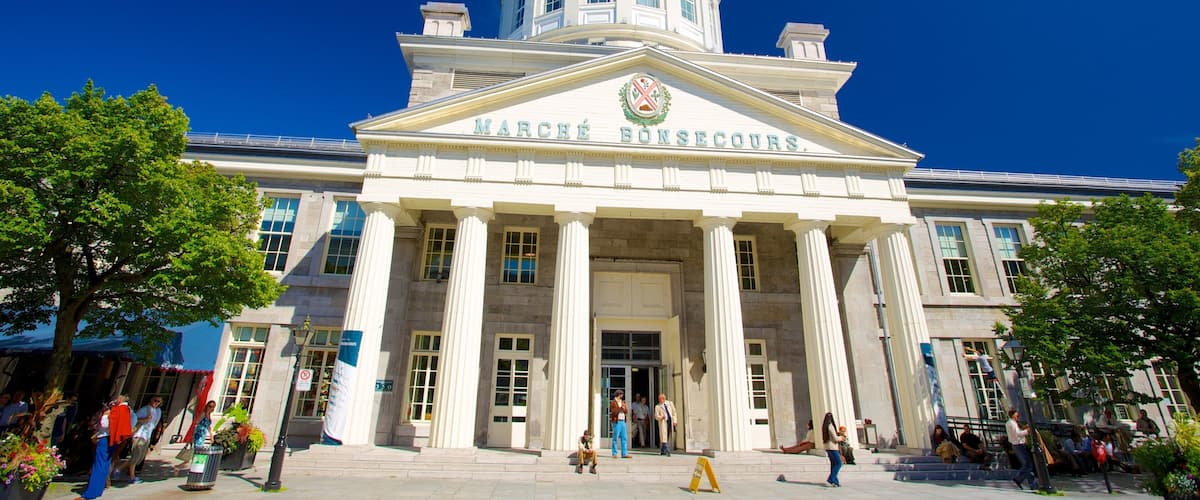 Mercado de Bonsecours mostrando mercados, patrimonio de arquitectura y una ciudad