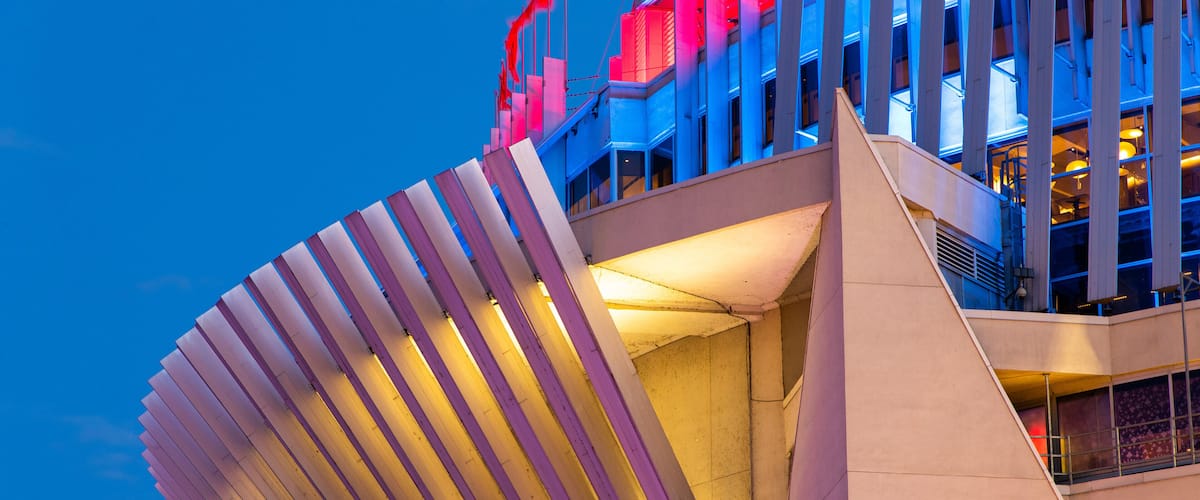 Montreal Casino featuring night scenes and modern architecture