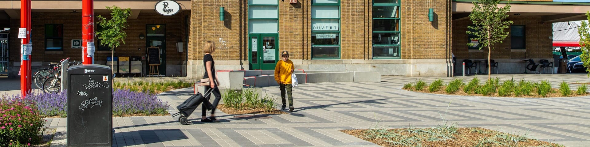 Jean-Talon Market which includes street scenes and signage