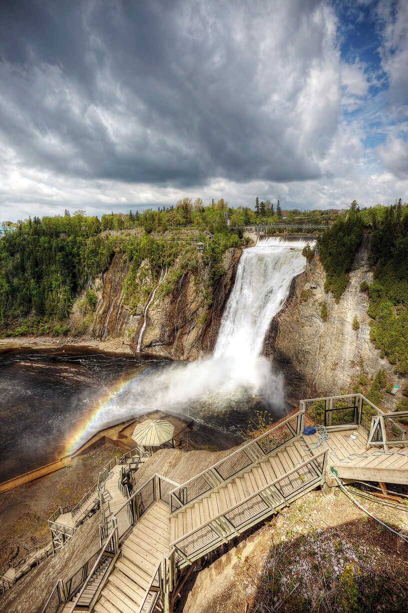 Montmorency Falls is an 83meter high waterfall located 12 km from Quebec City.  The surrounding Parc de la Chute offers cable car, foot bridge and trail views of the stunning falls. If you are feeling extra adventurous a Via Ferrata course is present. www.sepaq.com
