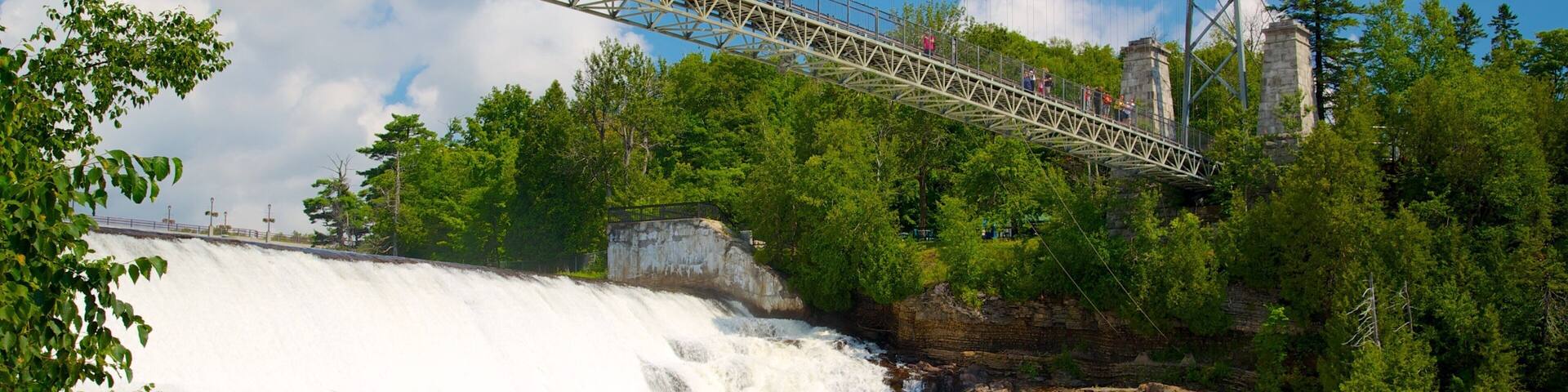 モンモランシーの滝 どの含み 吊り橋あるいはツリートップの散歩道, 河あるいは小川 と 段滝