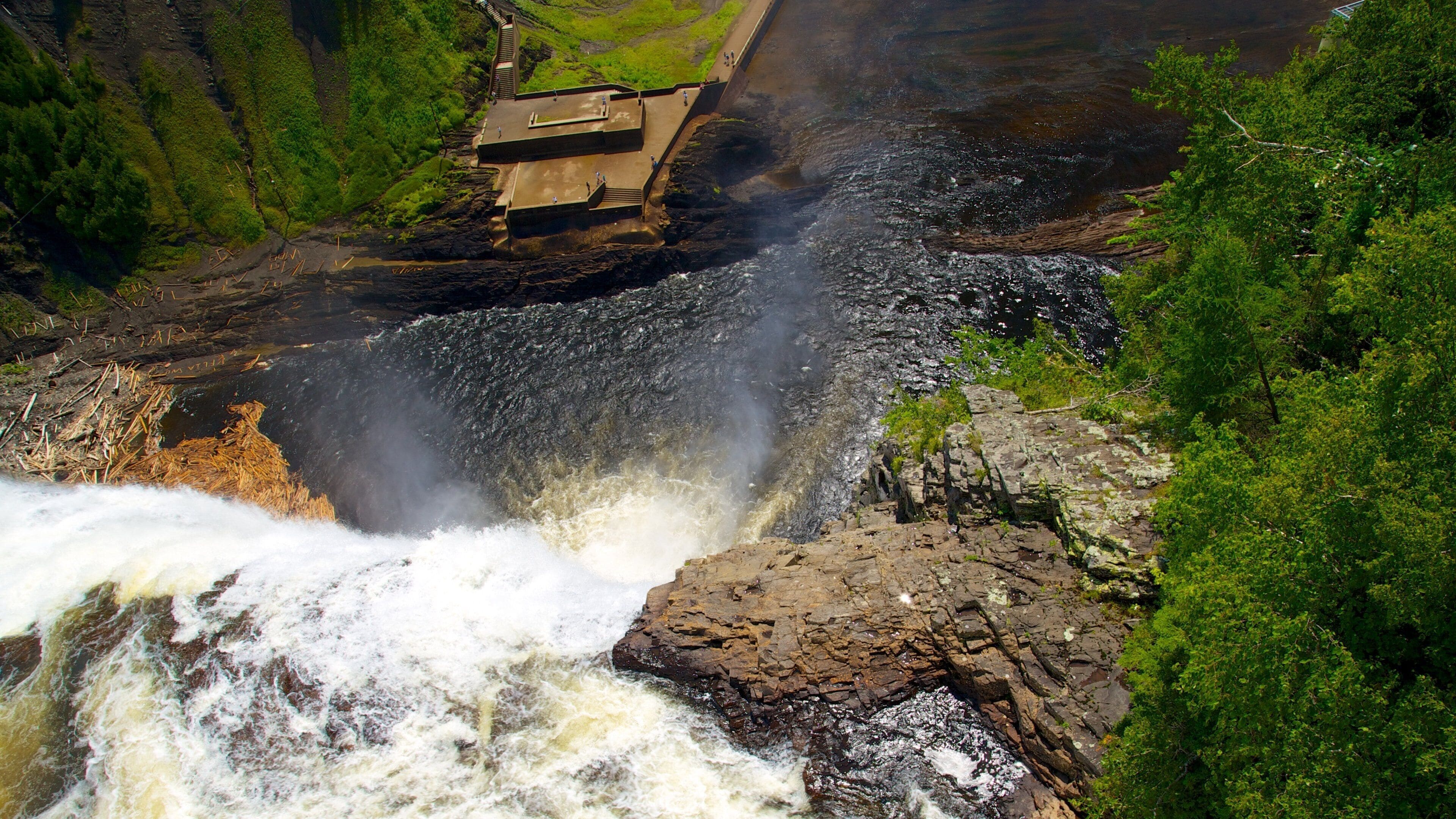 Montmorency Falls featuring a waterfall, landscape views and a river or creek