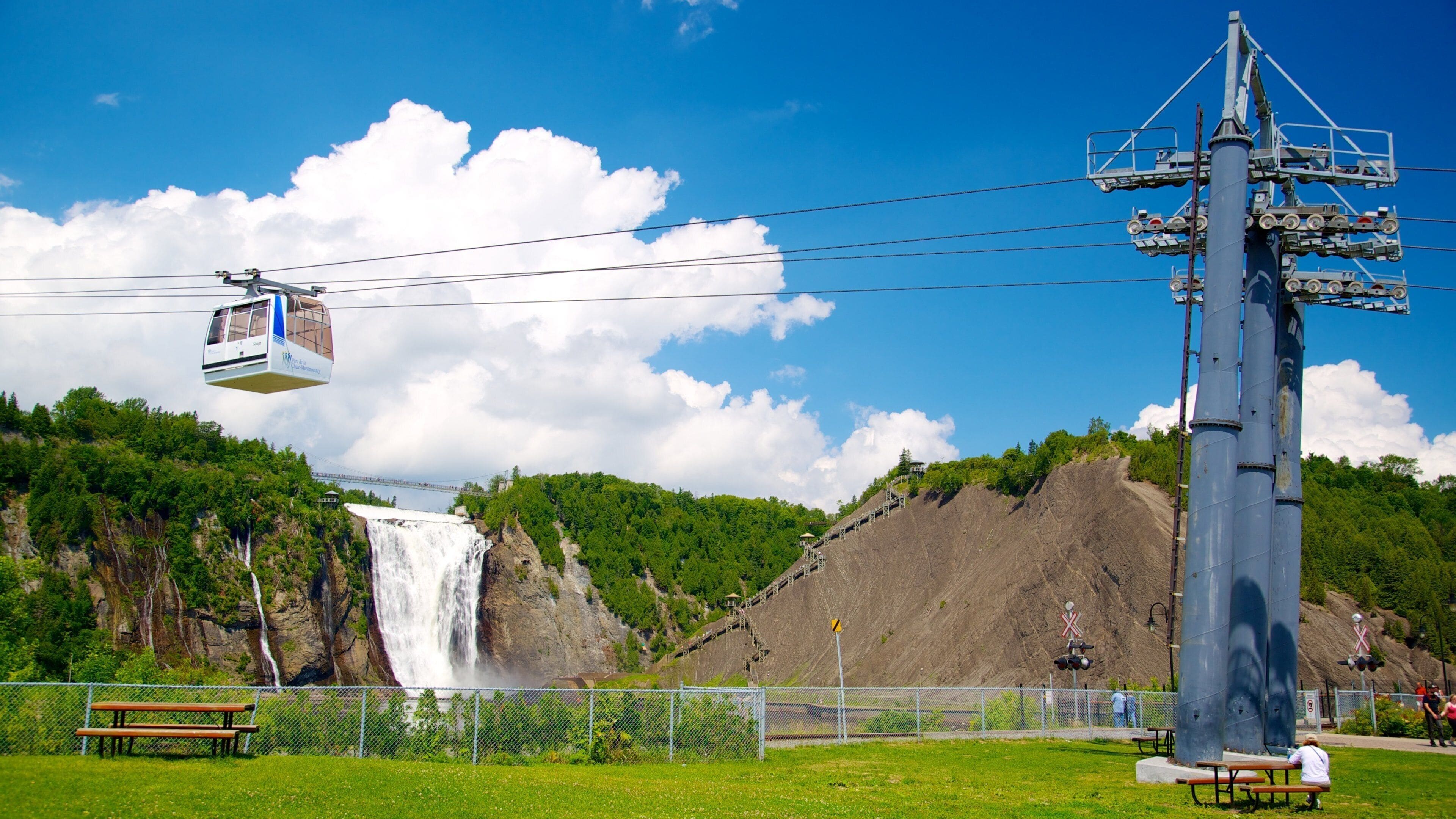 Montmorency Falls which includes a gondola and a cascade