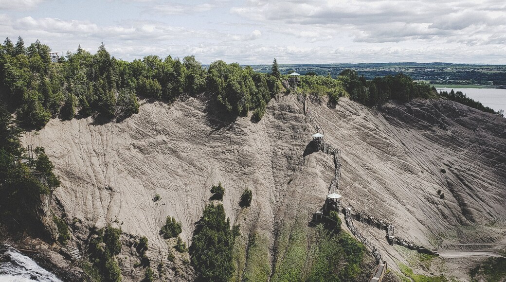 The last stop on this trip was a visit to Montmorrency Falls. While this was quite the site to see, if you don't go there at the crack of dawn during the summer months, you can expect to be one of thousands of people trying to shove their way through. So... leave early and wear comfortable shoes! The hike is fairly small (and not really a hike - more of a path) to get to the actual falls - but the stairs to climb down there are plenty. There is no entrance fee to get into the park, but there is a fee if you choose to do the zip-lining.