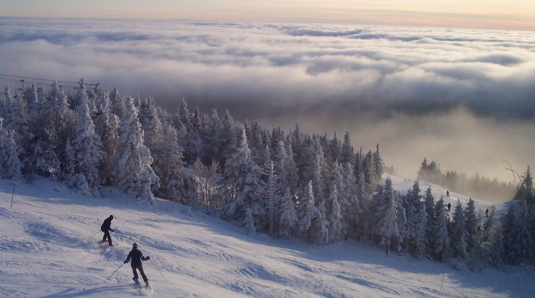 Mont-Tremblant Ski Resort featuring snow, mist or fog and snow skiing